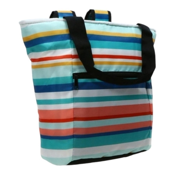 Unisex Lunch Backpack Generic Striped Cooler Backpack Insulated Portable Cooler - Picture 4 of 8